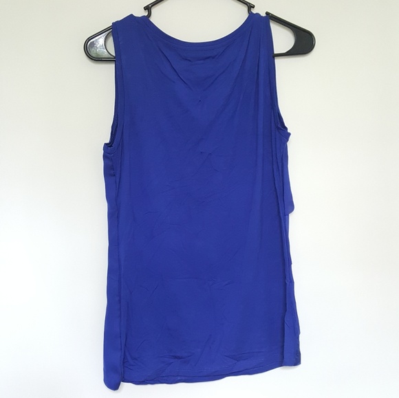Adrienne Vitadini Royal Blue Ruffle Top - Picture 8 of 8